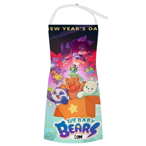We Bare Bears delantal temático para cocinar, esencial para el hogar, delantal de barbacoa/bufanda de cocina con bolsillos para hombres y mujeres, regalo para el hogar