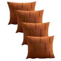 Genérico - Set De 4 Fundas De Cojin Plisada 45X45 Naranja