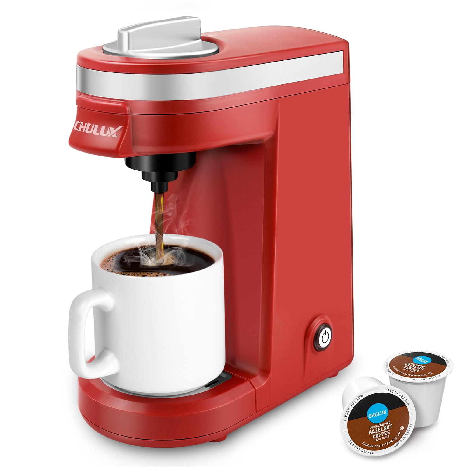 Cafetera Chulux Mini Para Cápsulas K De Una Sola Porción, Color Rojo