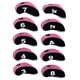 thumbnail image 2 of 10pcs Neopreno Golf Club Cubiertas para la cabeza Cu?a Hierro Protector Negro + Rosa, 2 of 5