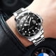 thumbnail image 2 of Reloj OLEVS negro plateado de acero inoxidable impermeable para hombre, 2 of 9