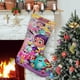 thumbnail image 1 of Abby Hatcher Tema: Calcetines de Navidad, fino lino blanco para colgar en escaleras y chimenea, decoración navideña para el hogar, regalo de Navidad. 45cm × 32cm, 1 of 5