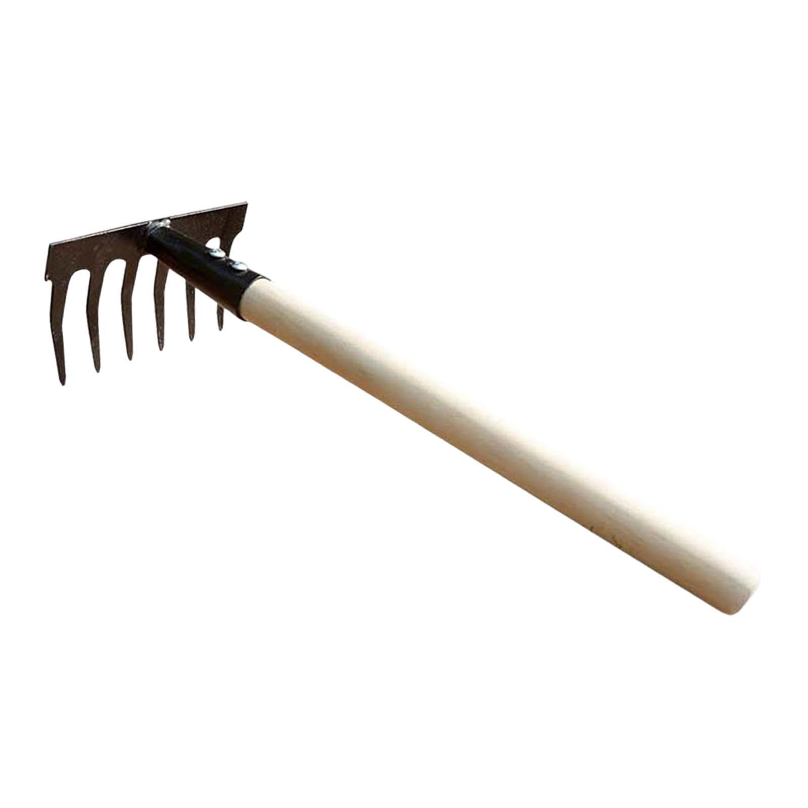 Magideal - Rastrillo De Jardín Para Deshierbe, Jardinería, Mango Cómodo, Herramienta De Jardín, Resistente Para Césped, Familia, Propietarios De Viviendas, Patio 6 Dientes