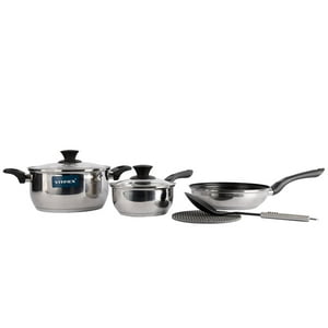 Bateria De Cocina Acero Inoxidable 7 Piezas Vitrex
