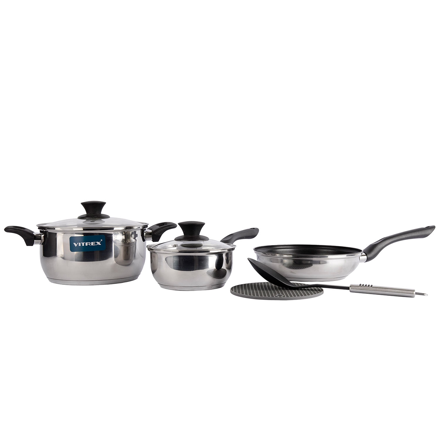 Bateria De Cocina Acero Inoxidable 7 Piezas Vitrex