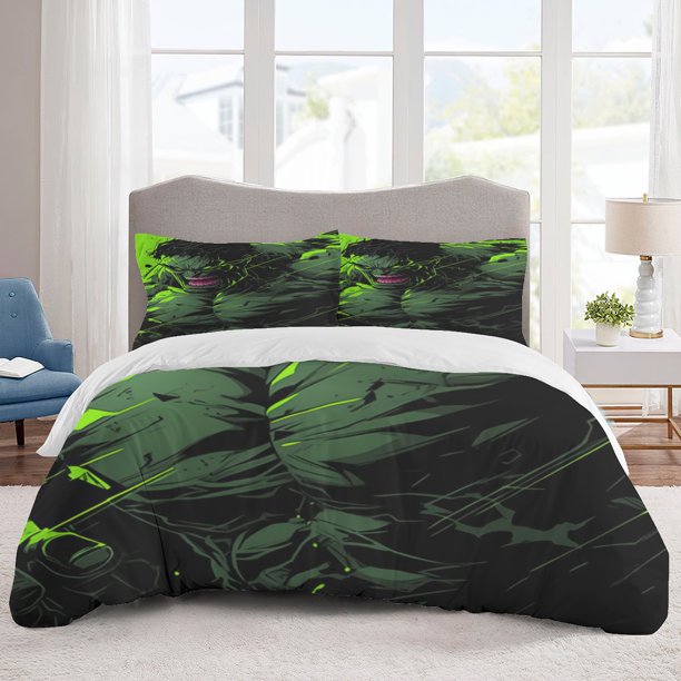 Hulk Bedding Sets Cartoon Duvet Cover Lightweight 3 Piece Bet Sets for Kids Boys Girls