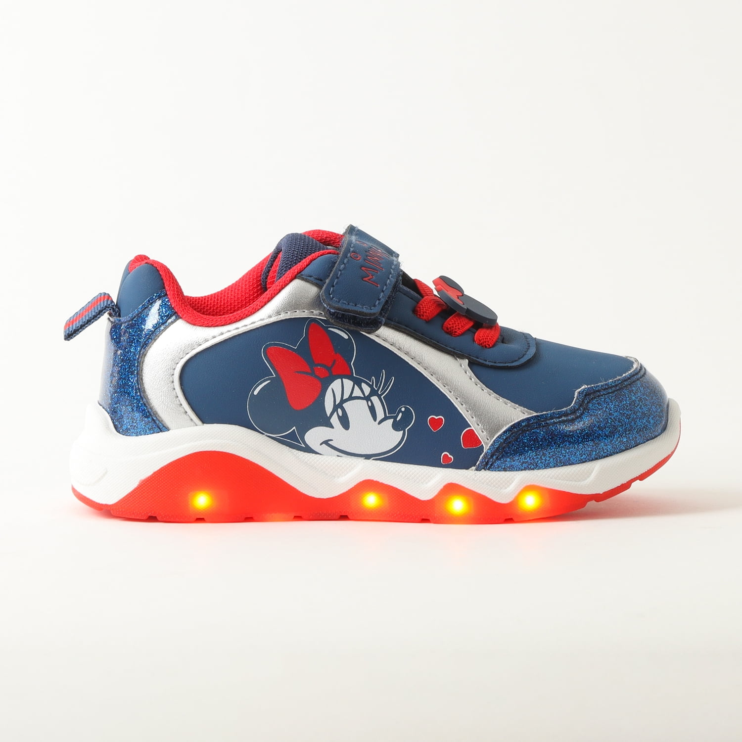 Disney - Zapatillas Minnie Mouse Con Luces Led Y Cierre Velcro - Niñas Tallas 22-26