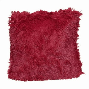 Genérico - Fundas De Cojín Peluditas 45X45 Cm Color Burdeos