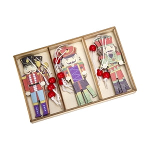 Bothyi - 9 Piezas De Árbol De Navidad Colgante De Cascanueces Colgante De Madera Duradero Con Caja De Almacenamiento Estilo C