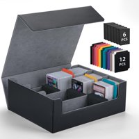 Caja De Almacenamiento De Tarjetas Coleccionables Astrell Con 12 Divisores Y 6 Tapones