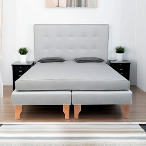 Diseños Valestrini - Cama Dos Plazas Lino Gris