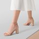 thumbnail image 4 of Sandalias Dream Pairs Chunk de tacón bajo para mujer, talla 8, color nude, 4 of 6
