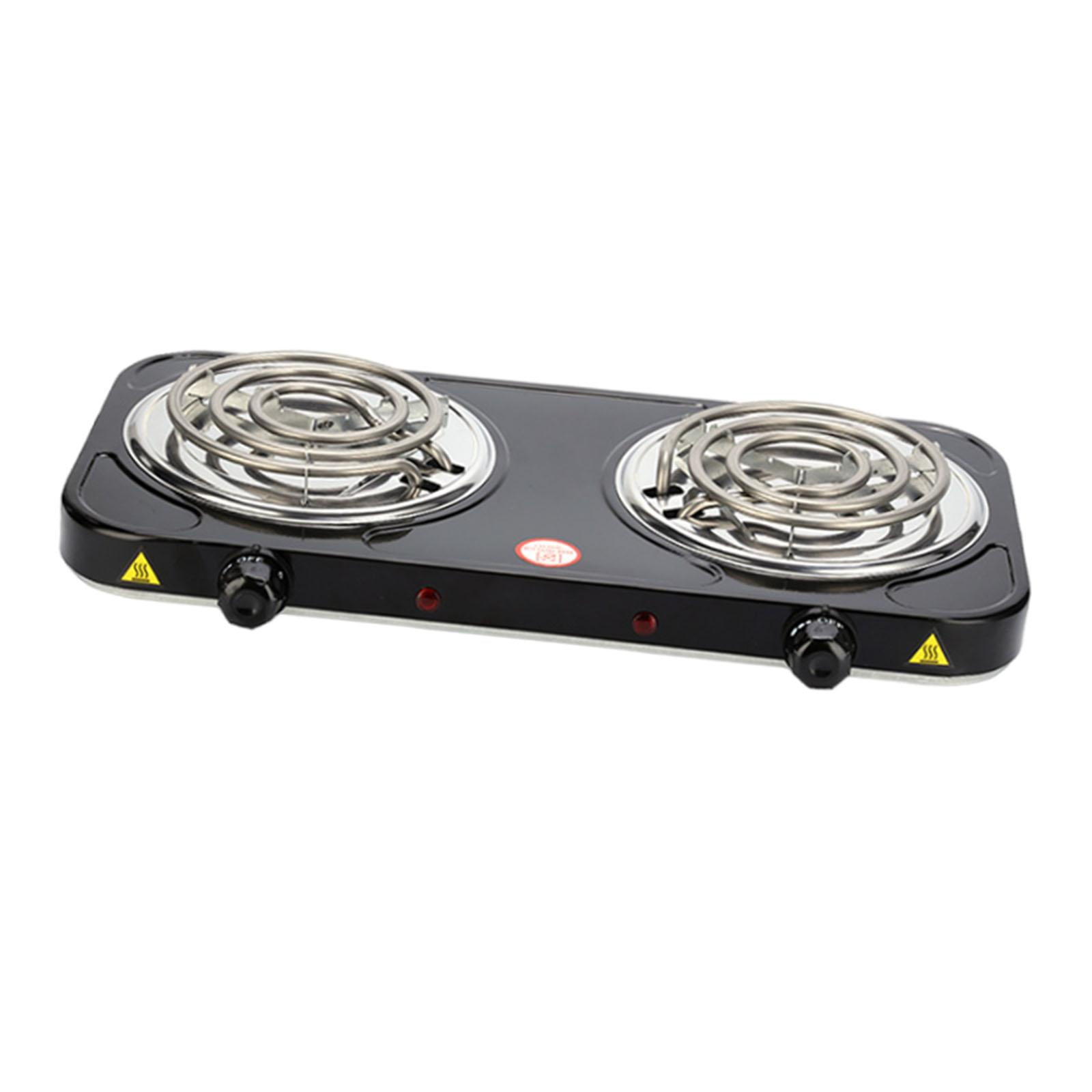 Bothyi - Quemador De Bobina Eléctrico Portátil Con Luces Indicadoras, Práctico Quemador, Estufa Doble, 2000w, Negro