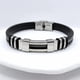 thumbnail image 2 of Pulsera Ecocuero Negro Detalles En Acero Inoxidable, Hombre Negro 8 Cm 22 Cm, 2 of 4