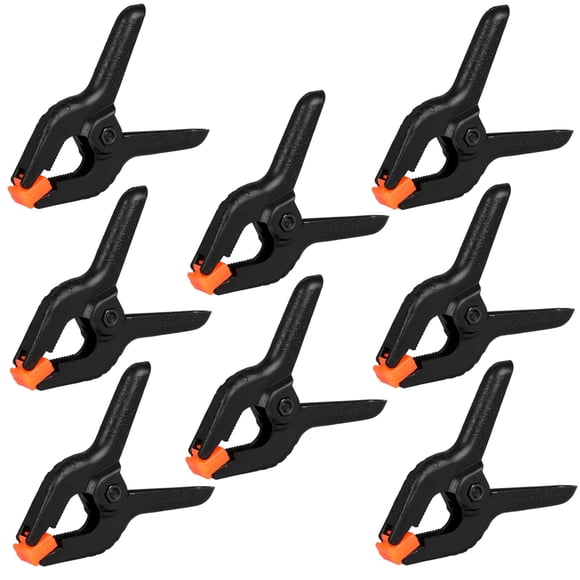 Pinzas de resorte Romeda de 9,5 cm/3,7 pulgadas de plástico negro, paquete de 12