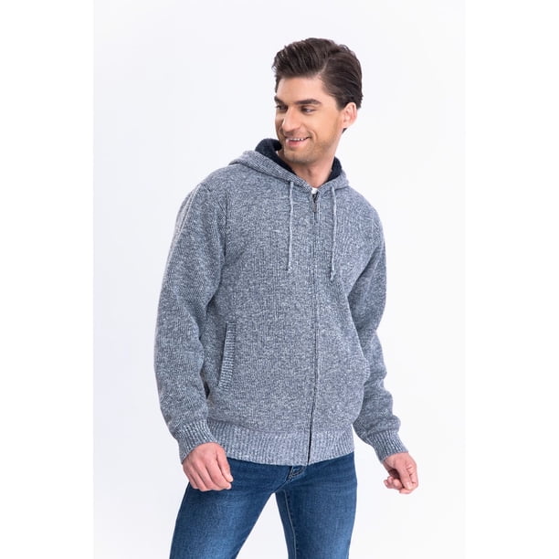 Chaqueta Sweater Algodon Con Gorro Forro Piel Bolsillos Cierre 7167