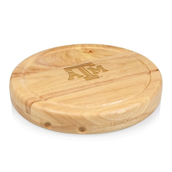 PICNIC TIME NCAA Texas A&M Aggies Circo - Juego de tabla de quesos y cuchillos - Set de tabla de charcutería - Tabla de madera para cortar