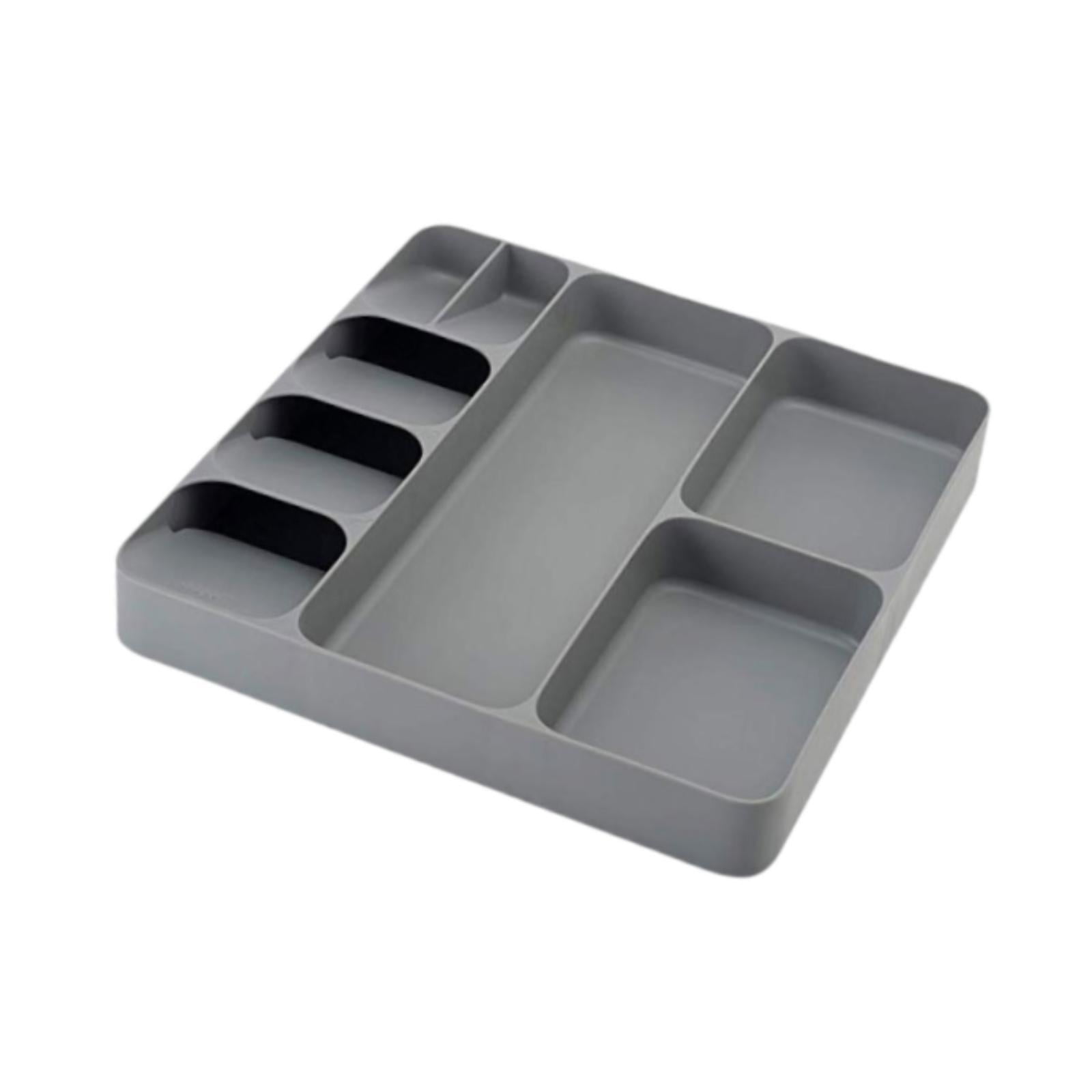 Magideal - Organizador De Utensilios Compacto, Soporte Para Utensilios, Portátil, Fácil De Guardar, Bandeja De Almacenamiento Para Cubiertos, Para Uso Doméstico, Gris