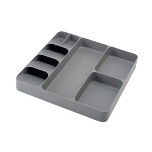 Magideal - Organizador De Utensilios Compacto, Soporte Para Utensilios, Portátil, Fácil De Guardar, Bandeja De Almacenamiento Para Cubiertos, Para Uso Doméstico, Gris