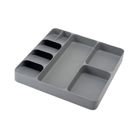 Magideal - Organizador De Utensilios Compacto, Soporte Para Utensilios, Portátil, Fácil De Guardar, Bandeja De Almacenamiento Para Cubiertos, Para Uso Doméstico, Gris