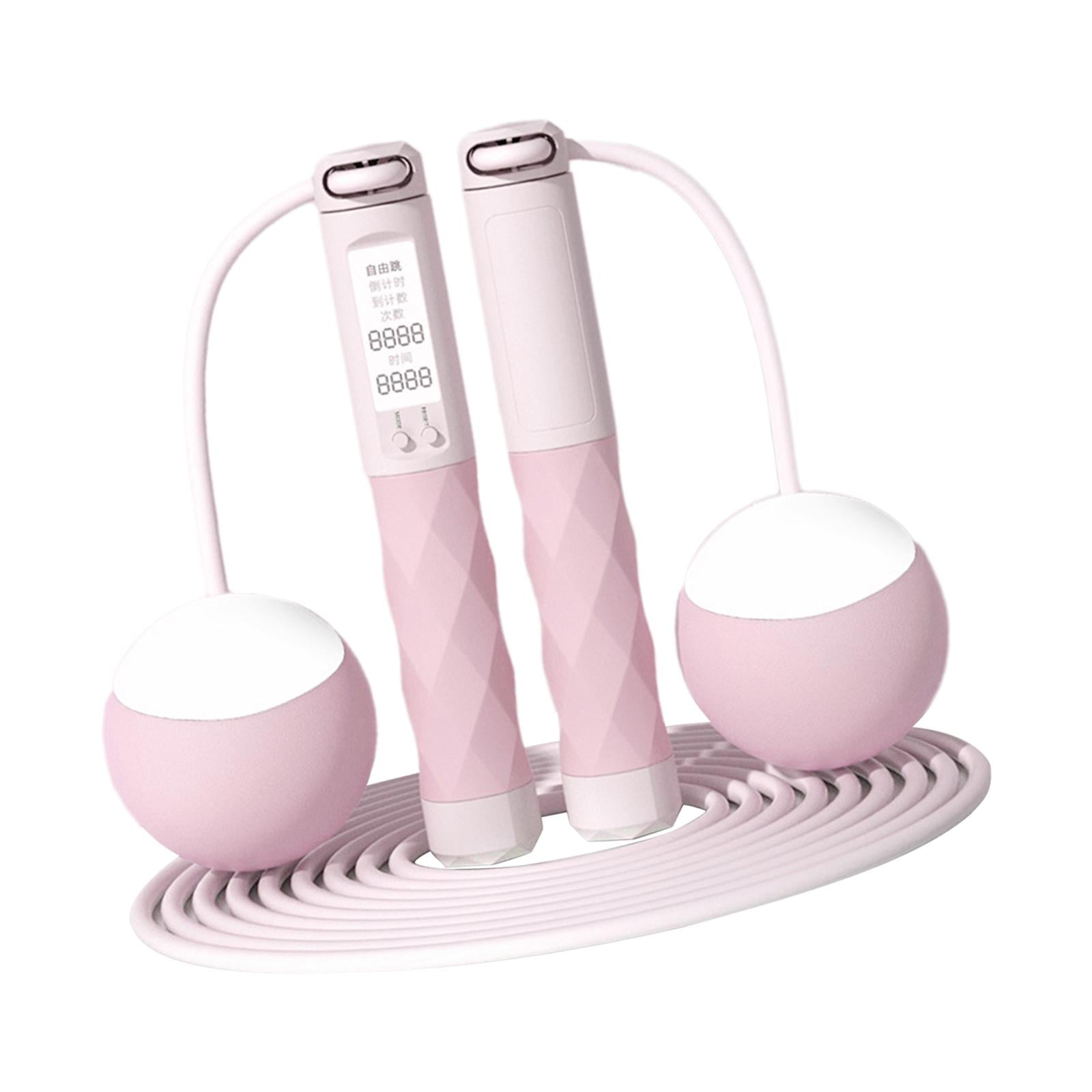 Magideal - Cuerda Para Saltar, Cuerda Para Saltar Digital, Cuerda Para Saltar, Longitud Ajustable, Cuerda Para Saltar Inalámbrica Con Contador, Para Gimnasio, Ho Rosa