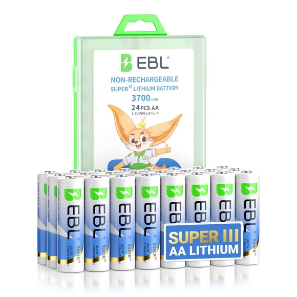 Pila EBL AA 3700mAh Paquete de 24 No Recargable 1.5V