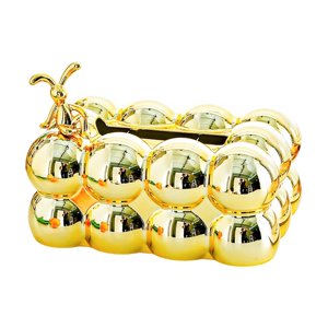 Magideal - Caja De Pañuelos, Porta Pañuelos Cosméticos Para Decoración Del Hogar, Rectangular, Color Dorado, Servilletero, Caja De Papel Para Baño, Inodoro, Sala Conejo Durmiendo