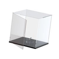 Ioensy - Caja De Almacenamiento De Fútbol Con Soporte Apilable, Diseño Transparente, Con Estante Para Pelotas, Color Negro