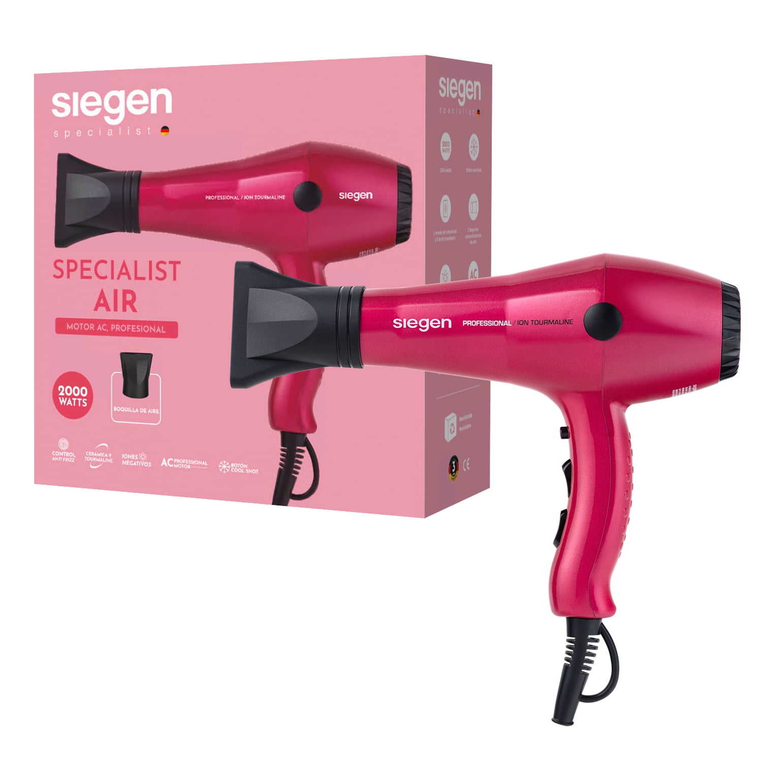 Siegen - Secador De Pelo Sg-3049c01 2000w Rojo