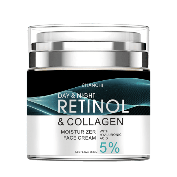Smooth Out Wrinkles & Fine Lines - Retinol Cream Facial Moisturizer with Collagen, Hyaluronic Acid, Vitamin C+E - Natural-Ingredient Day & Night Cream for Women & Men
