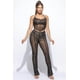 thumbnail image 1 of Saronite Conjunto de Top Halter con Tirantes Ajustables de Rayón, con Cordones y Pantalones Fruncidos de Largo Completo, Color Negro (para Mujer), 1 of 4