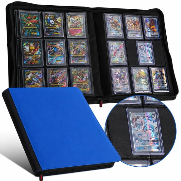 Carpeta PREZA Toploader 216 Tarjetas 9 Bolsillos Azul