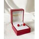 thumbnail image 2 of Aros De Perla Roja 8mm Mallorca Con Base De Plata 925, 2 of 2