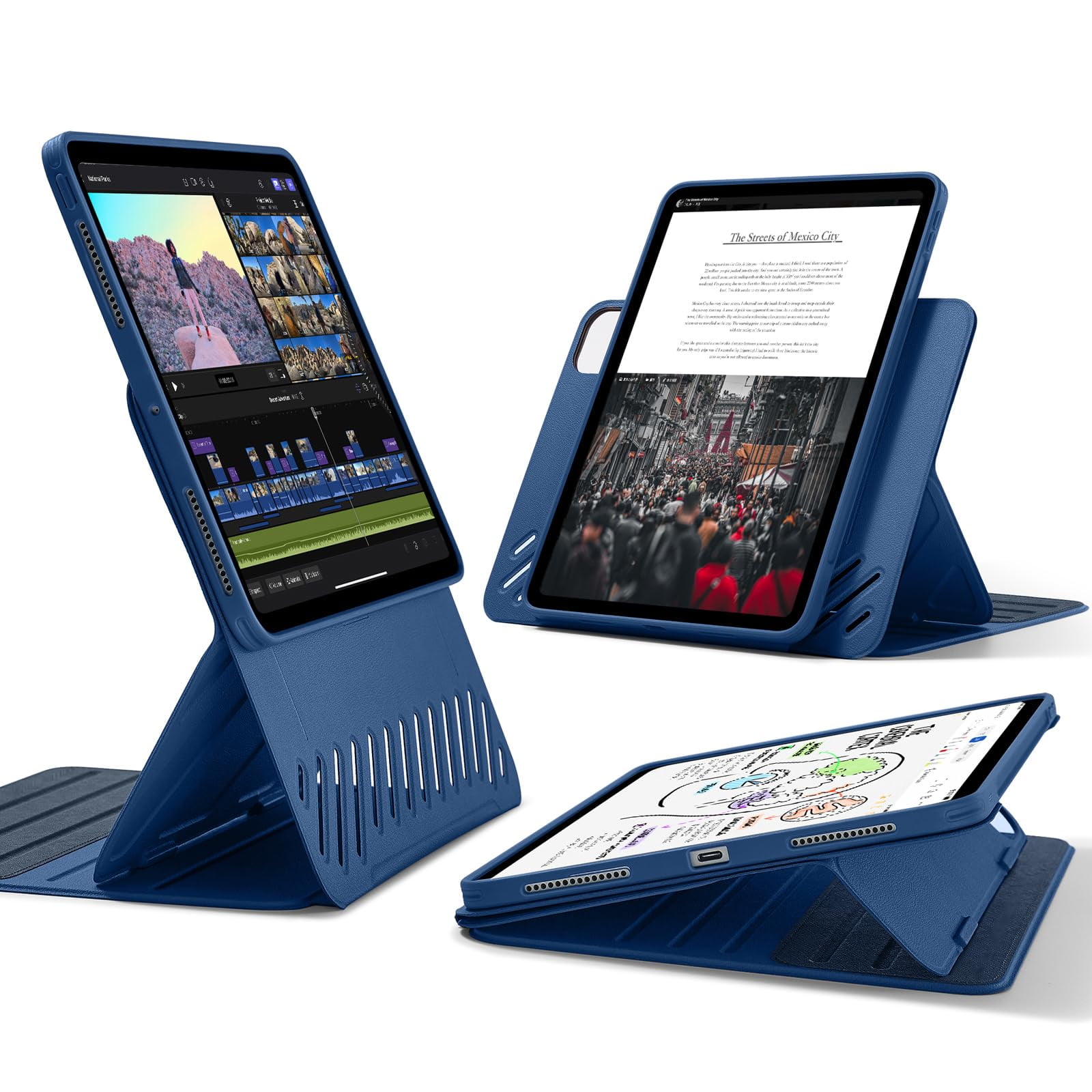 Funda Esr Para Ipad Pro De 11 Pulgadas (5.ª Generación, 2024) Con Soporte, Color Azul