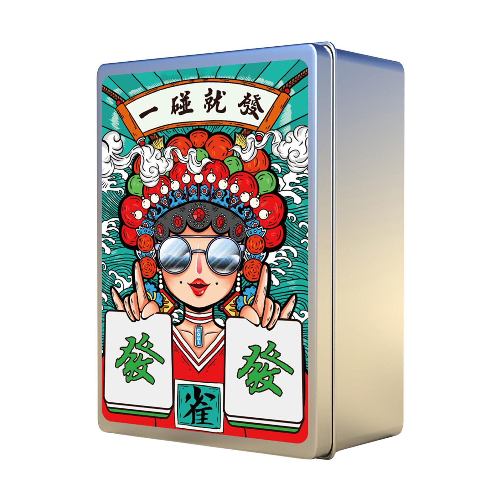 Magideal - Mahjong Playing Cards Juego De Mahjong Compacto Y Fácil De Transportar Accesorios De Juegos Duraderos Para Fiestas 144 Cartas/Juego De Juego De Mesa , Estilo Un Estilo A