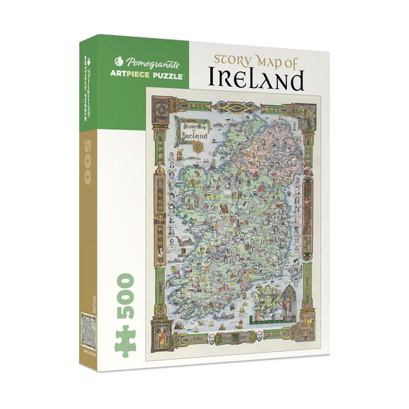 Rompecabezas con el mapa de la historia de la granada de Irlanda, 500 piezas
