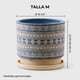thumbnail image 5 of Macetero Maceta De Ceramica Azul Con Patrones Beige M, 5 of 7