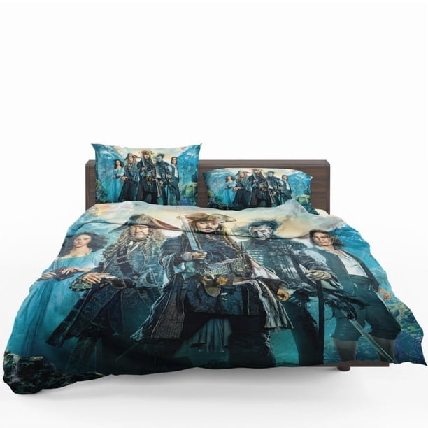Pirates of the Caribbean Dead Men Quilt Duvet Cover Set Double Queen Bedclothes3-Piece Bedding Set