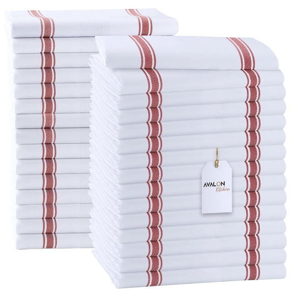 Pack de 30 toallas de cocina Avalon Kitchen 38 × 64 cm rojo de algodón