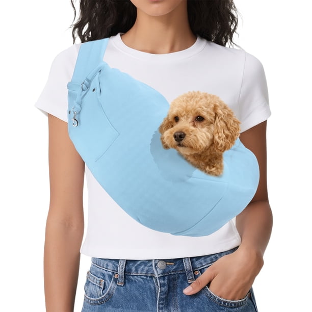 Uxcell Transportador de Eslinga para Perros y Gatos Pequeños, Algodón Suave con Bolsillo, (Azul Cielo)