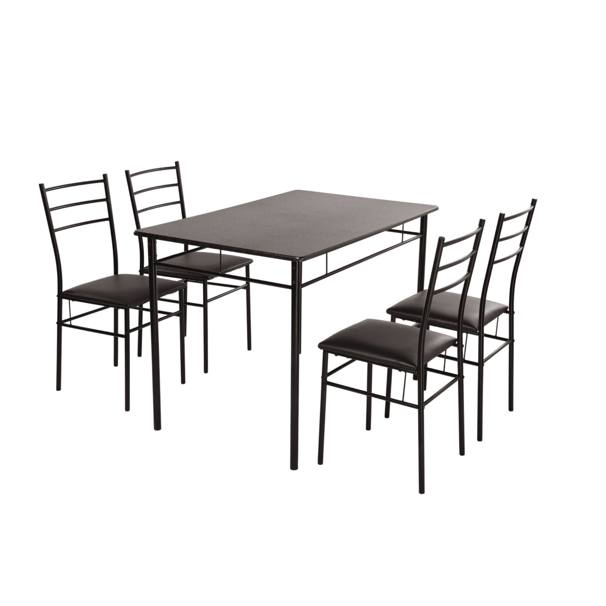 Haus - Juego Comedor Estocolmo 4 Sillas Café - Negro