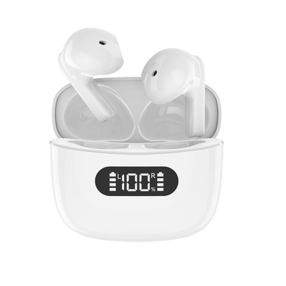 Audífonos Bluetooth HIFI con pantalla LED blanco