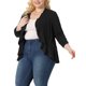thumbnail image 4 of Agnes Orinda Chaqueta de Punto Talla Grande para Mujeres Escuela Universidad Suave Manga 3/4 Abierta Delantera Corta Chaqueta Bolero 3X Negro, 4 of 6