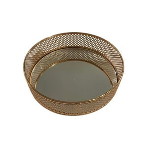 Vgo - Bandeja Metal Redon Espej 5.3X30 Cm