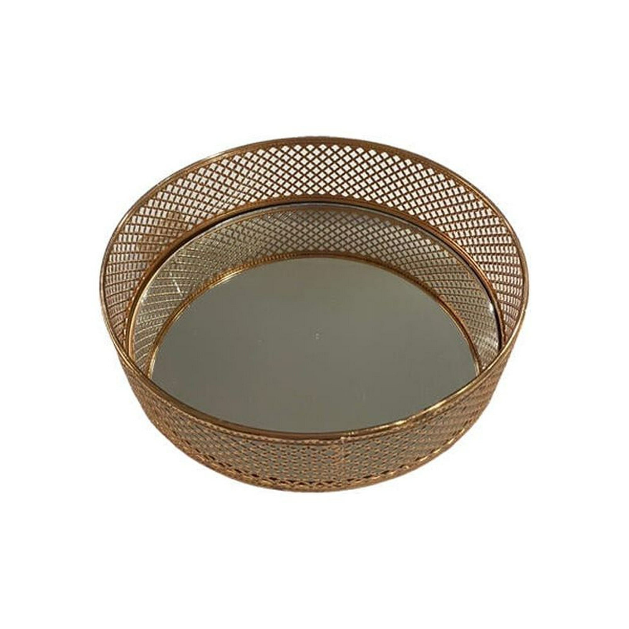 Vgo - Bandeja Metal Redon Espej 5.3x30 Cm