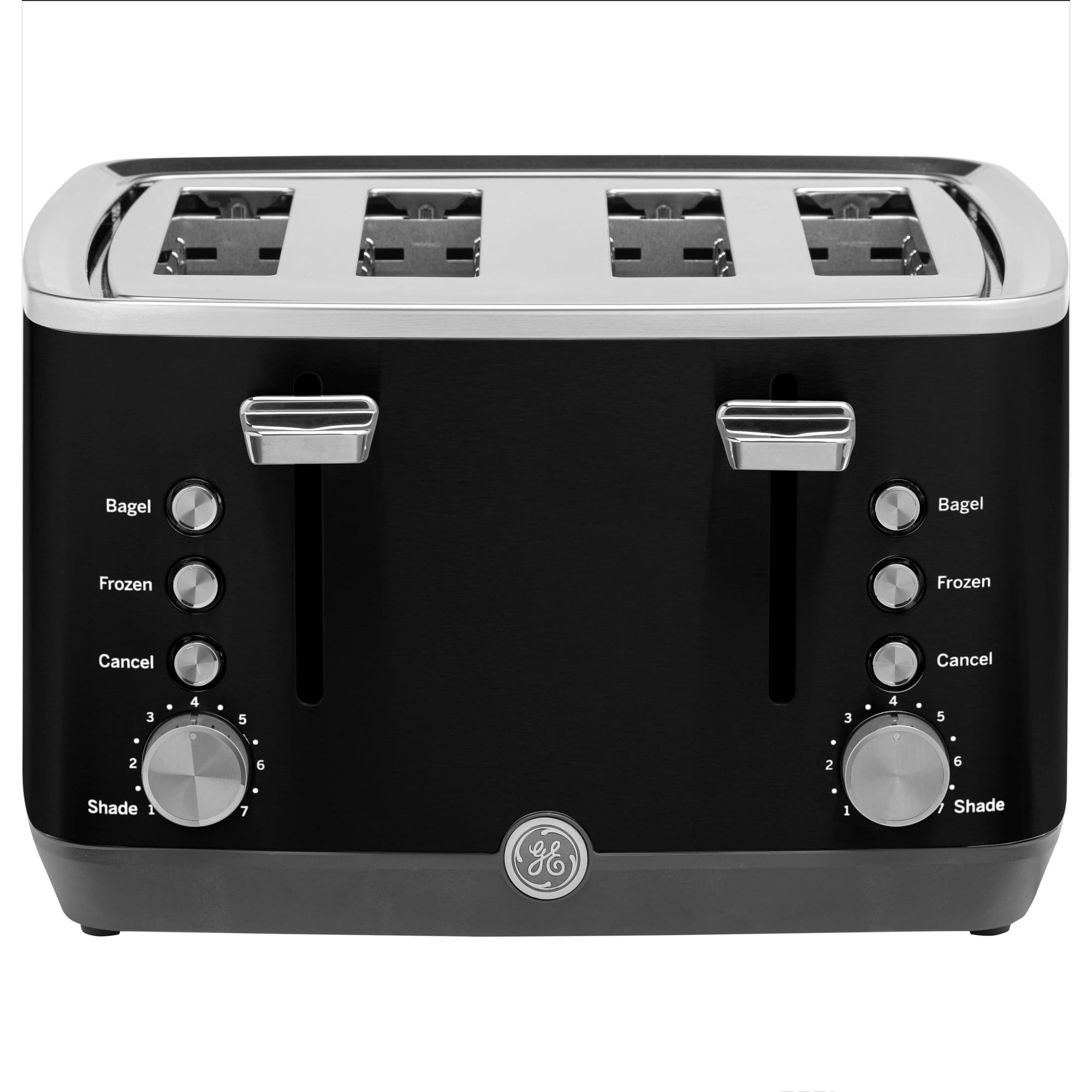 Tostadora Ge De 4 Rebanadas, Ranuras Extra Anchas, 7 Opciones De Color, 1500 W, Negra