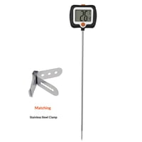 Xusx111 - Termómetro De Caramelo Digital Con Clip De Maceta, Sonda De Acero Inoxidable Larga, Termómetro De Cocina De Lectura Instantánea Para Cocinar, Hornear Y Hacer Caramelos (Negro)