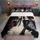thumbnail image 1 of 3pcs Gothic Black and White Wedding Dress Show Unique Design Themed Bedding Set Duvet Cover and Pillowcases, 1 of 5