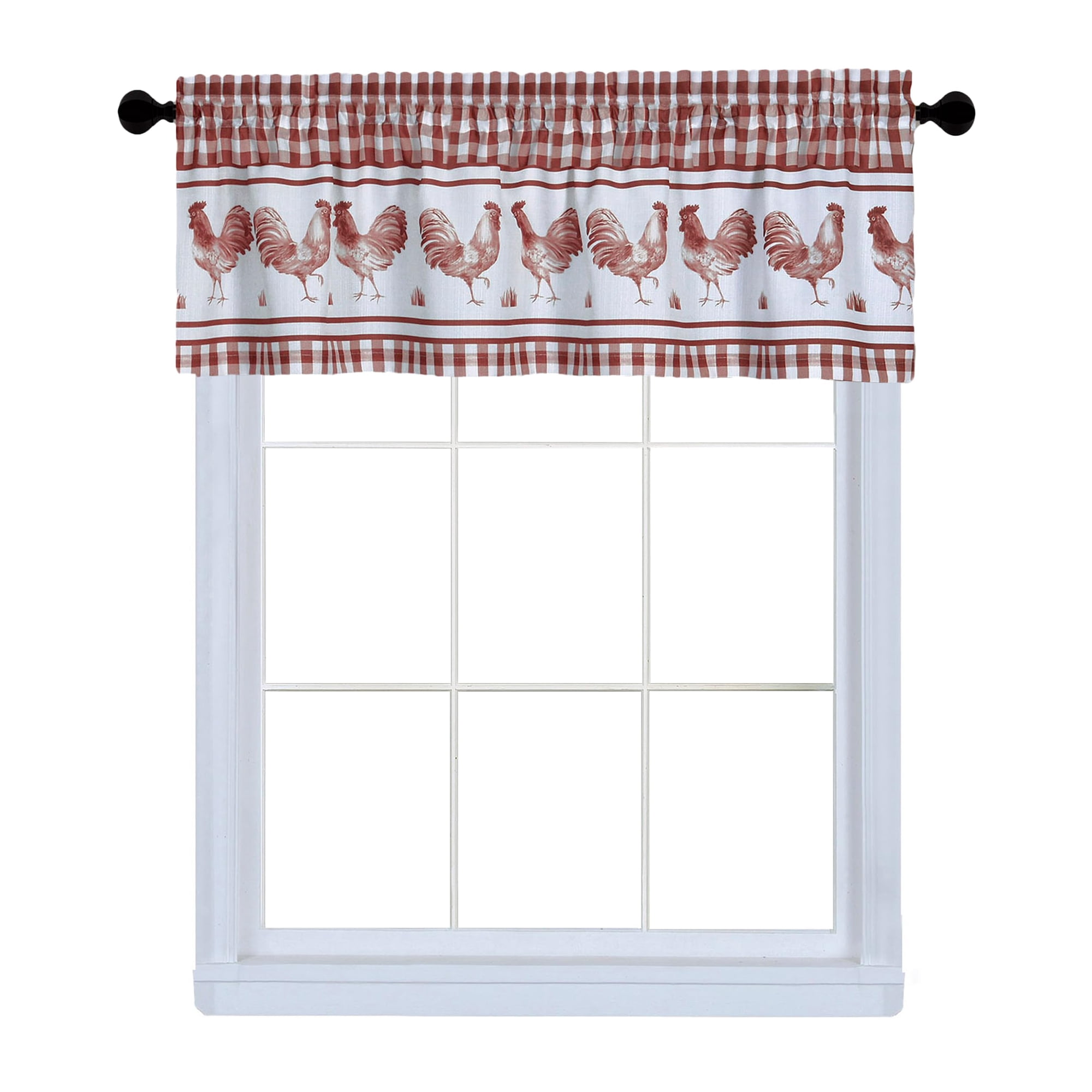 Cortinas Achim Con Filtro De Luz Tipo Granero (58 X 36 Cm), Color Burdeos