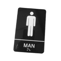 Magideal - Letrero De Baño, Placa Para Colgar En La Pared Con Señalización Acrílica Braille Para Baño, Para Cafetería, Puerta Pública O Pared, Negocio, Hogar Com Hombres